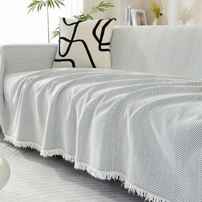 Soft Chenille Throw Blanket with Tassels