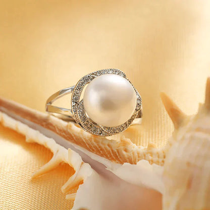 Elegant Adjustable Pearl Ring for Women