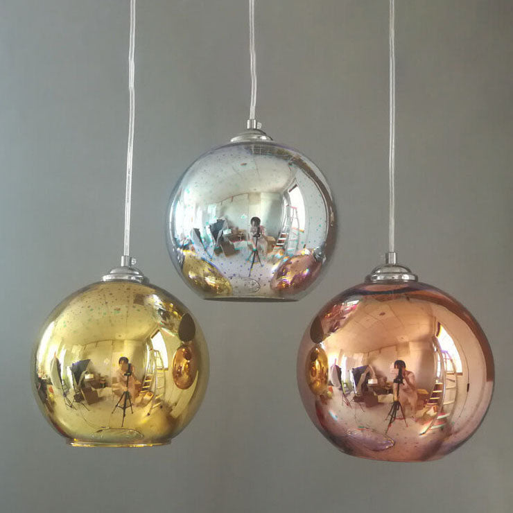 Vibrant Colorful Glass Globe Pendant Light