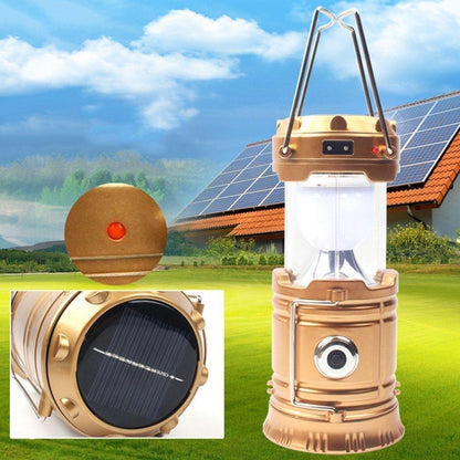 Compact LED Solar Camping Light Flashlight