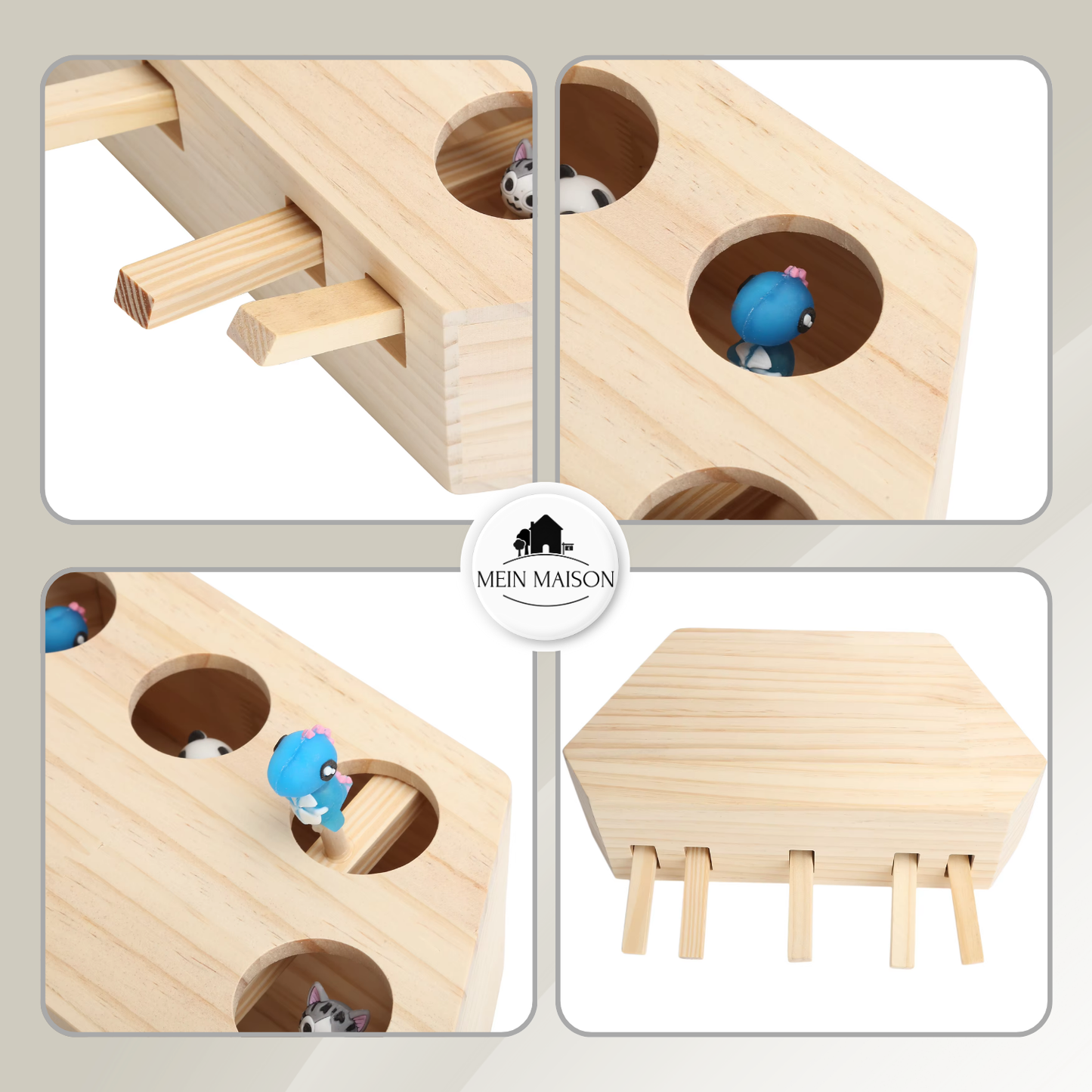 Cat Play Wooden Interactive Toy