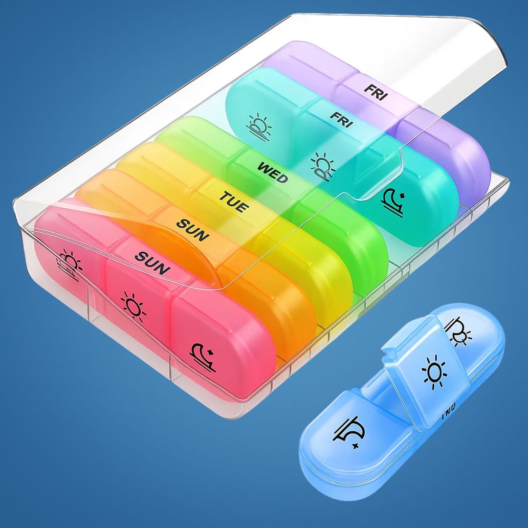 Daily Pill Box - Easy Open Large Capacity Organizer