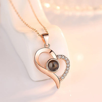 Romantic Heart Necklace with 100 Languages of Love - Befez