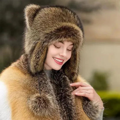 Adorable Fake Fur Raccoon Tail Family Hat