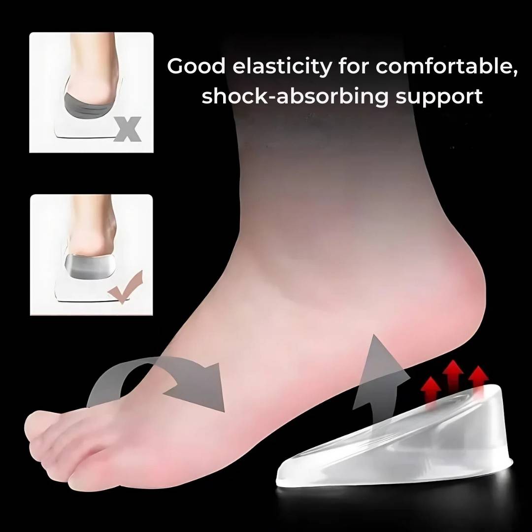 Comfortable Gel Heel Lift Insoles for Pain Relief