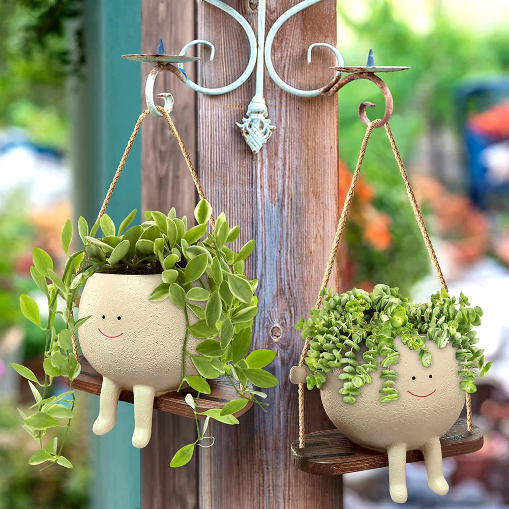 Fun Resin Face Planter Pot for Plants