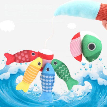 Colorful Kids Fishing Set Plush Toy
