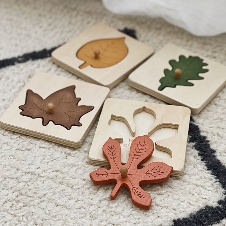 Natural Wooden Leaf Shape Sorting Puzzle - Befez