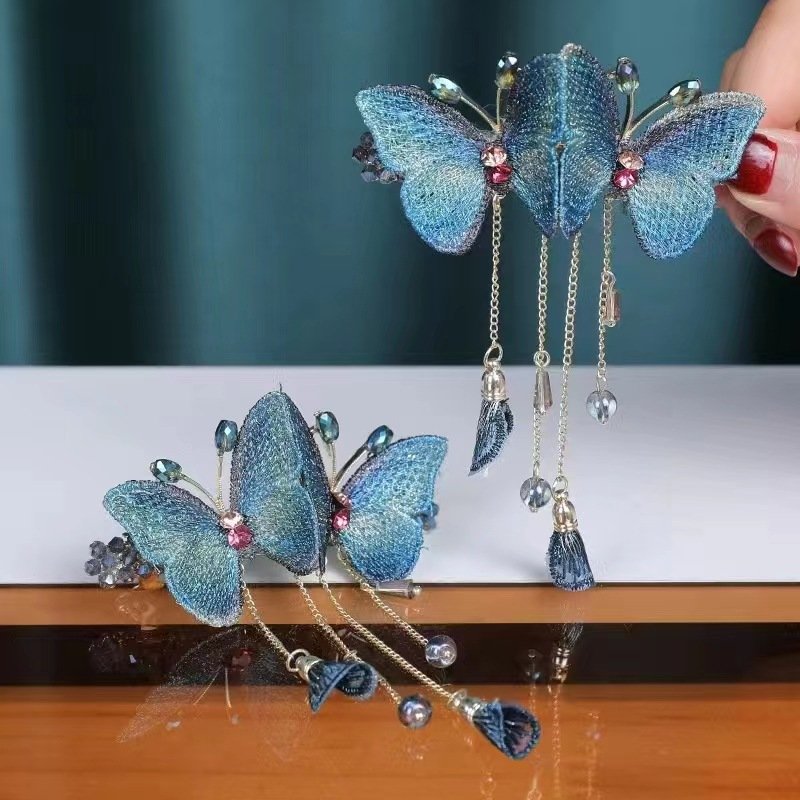 Colorful Butterfly Hairpin with Tassels