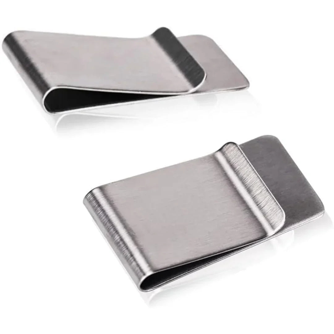 Slim Metal Card Holder and Money Clip Set