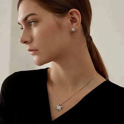 Beautiful Love Knot Necklace and Earring Set