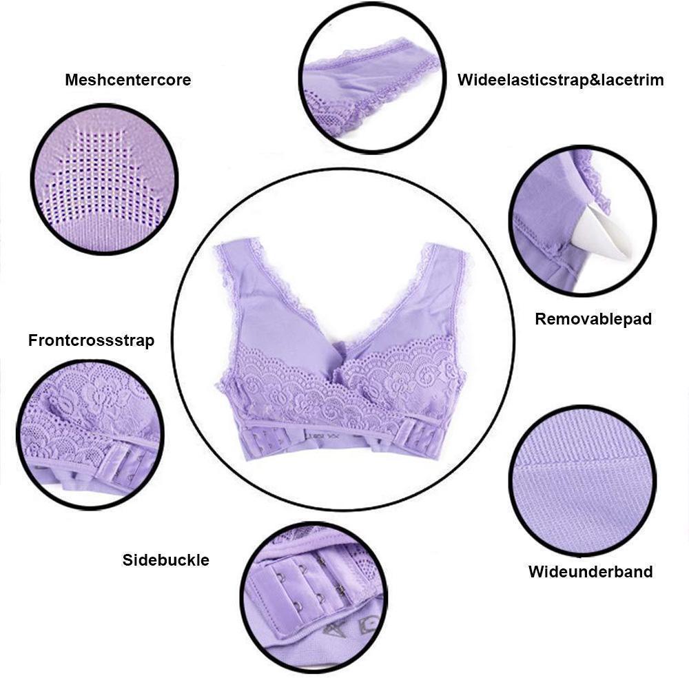Comfortable Cross Over Lace Wire Bra