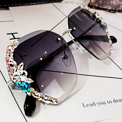 Timeless Classic Crystal Frameless Sunglasses