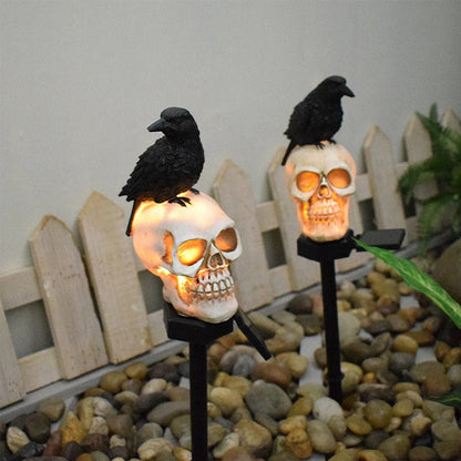 Spooky Outdoor Solar Powered Skull String Lights