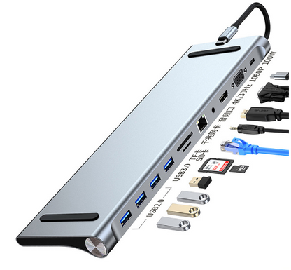 Compact 11-in-1 USB-C Laptop Dock with HDMI and Ethernet