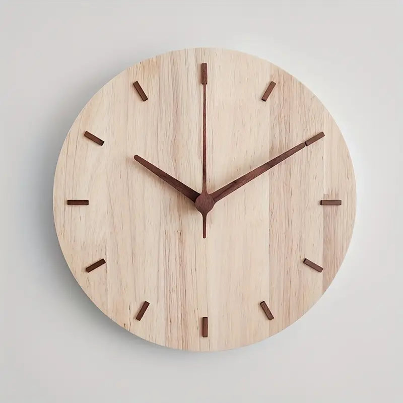 Simple Wooden Round Wall Clock