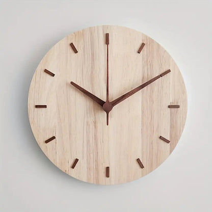 Simple Wooden Round Wall Clock