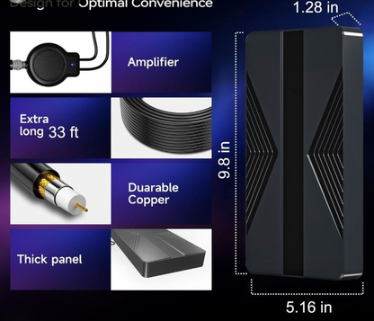 Compact HDTV Indoor Antenna with Base