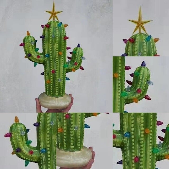 Colorful Artificial Cactus Table Lamp