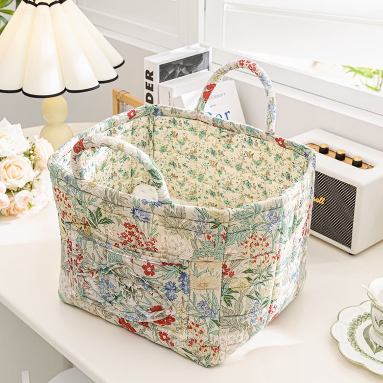 Rustic Woven Cloth Storage Basket