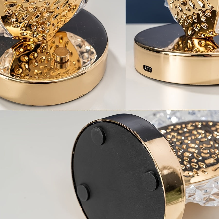 Decorative USB Desk Lamp with Soft Feather Shade