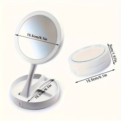 Compact LED Travel Makeup Mirror
