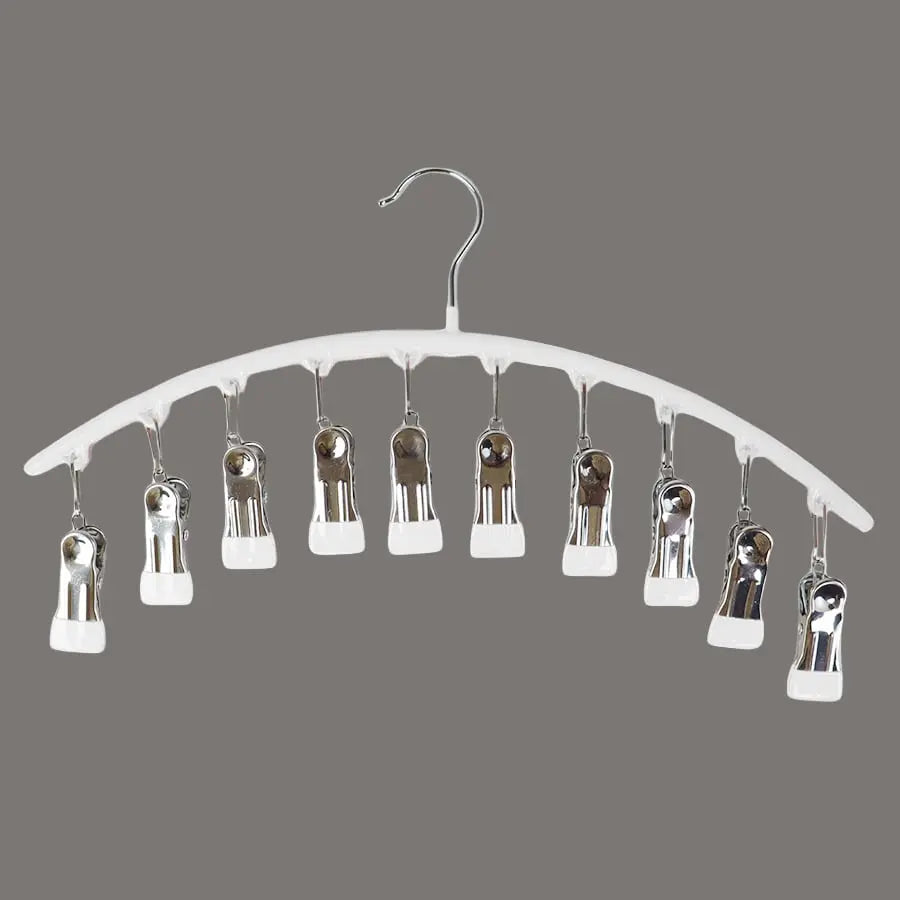 Compact Folding Leggings Hanger with 20 Clips