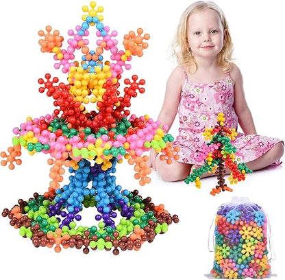 Colorful Kids Educational Snowflake Blocks
