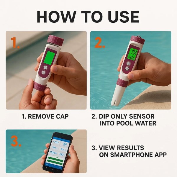 Accurate Pool Water Tester for pH and Chlorine Levels