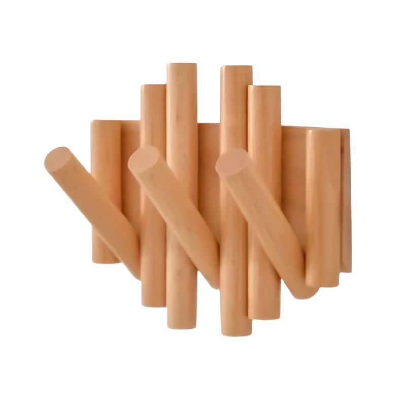 Rustic Wooden Wall Hooks - Befez