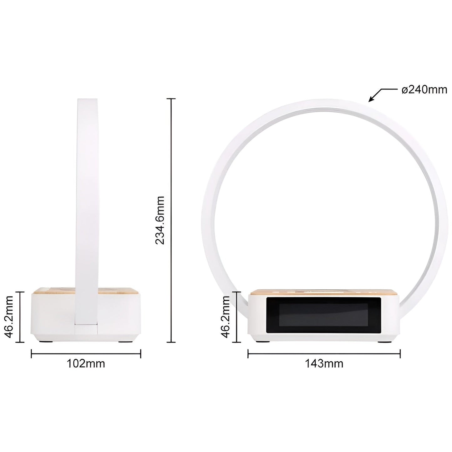 Smart LED Desk Lamp with Wireless Charging and Clock
