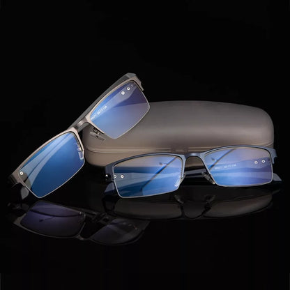Slim Blue Blocker Glasses with Metal Frame