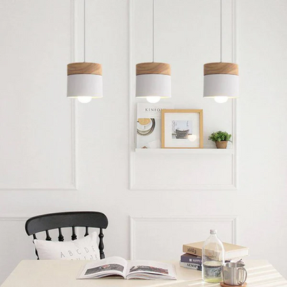 Kid's Room Wooden Pendant Reading Lamp