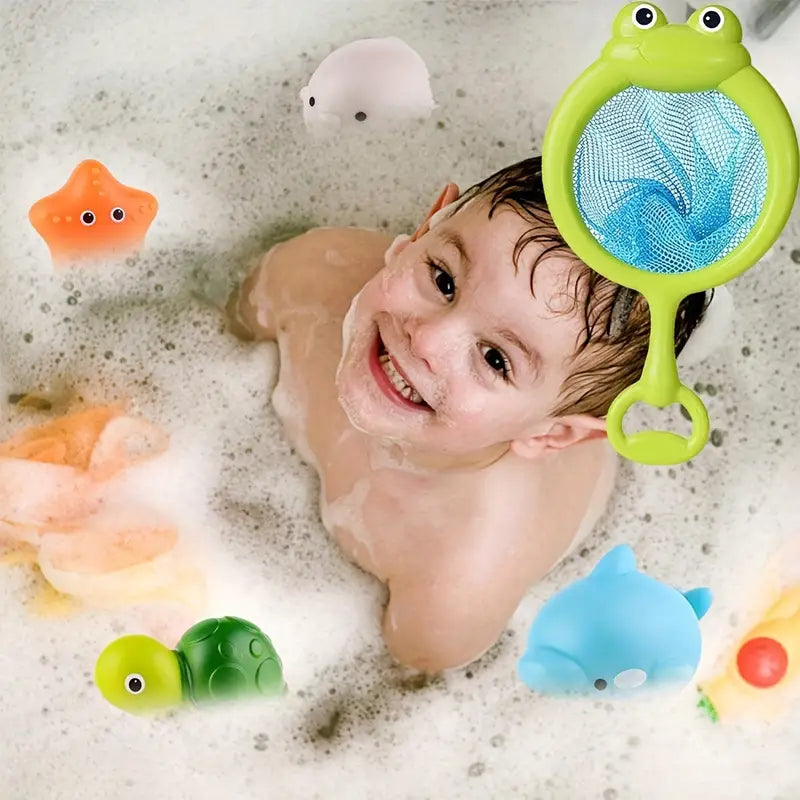 Colorful Bath Toy with Scoop Net