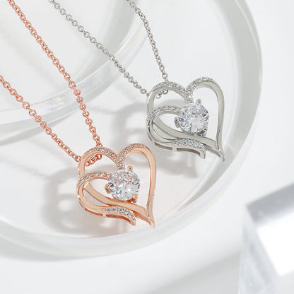 Sparkling Heart Diamond Pendant Necklace