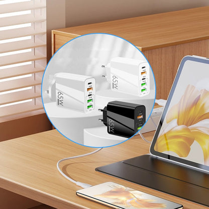 Compact 6 Port Fast Charger 65W US Plug