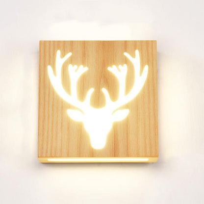 Rustic Wooden LED Wall Light