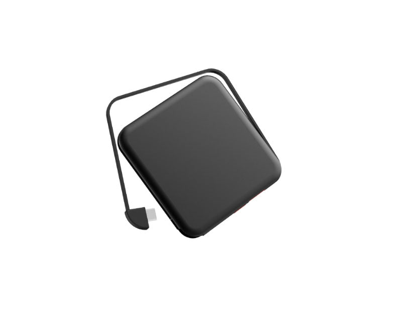 Compact Solar Power Bank with Hidden 3-in-1 Cable
