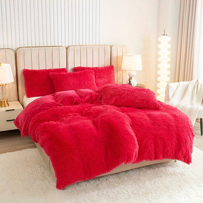 Cozy Soft Plush Duvet Cover Set with Zipper