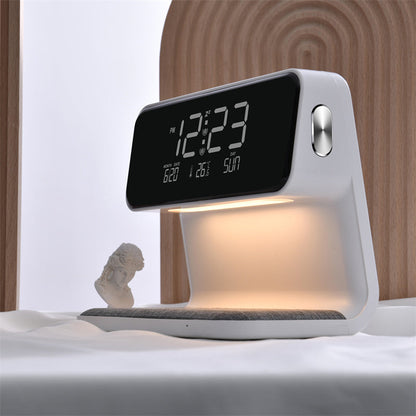 Smart Bedside Lamp with Wireless Charging and Alarm Clock