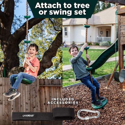 Fun Kids Tree Swing Set with Rope and Play Platforms