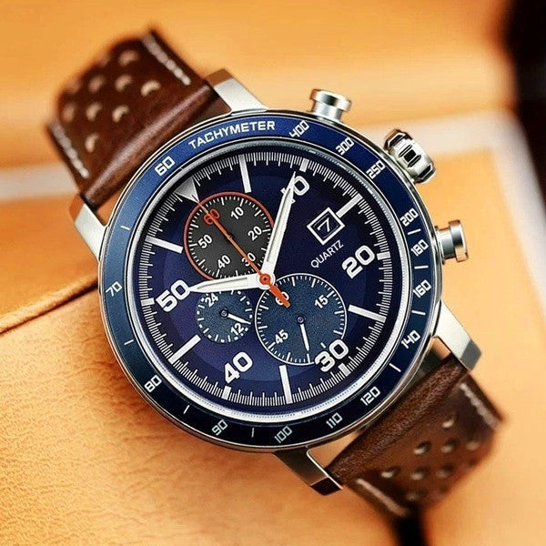 Stylish 6-Hand Quartz Watch for Men