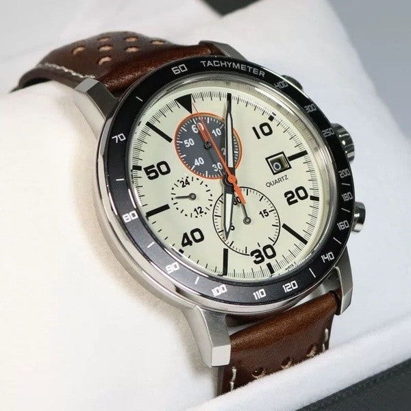Stylish 6-Hand Quartz Watch for Men