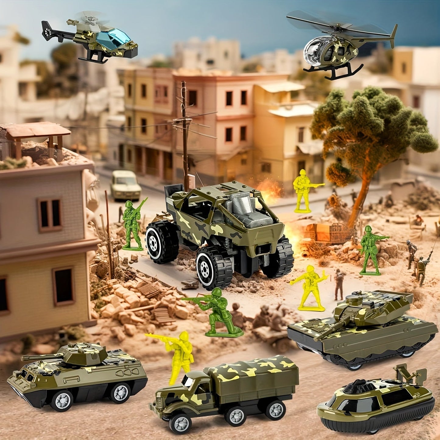 Ultimate Army Action Playset with 14 Military Vehicles
