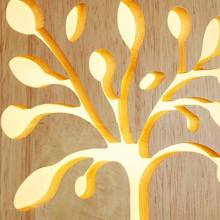Rustic Wooden LED Wall Light