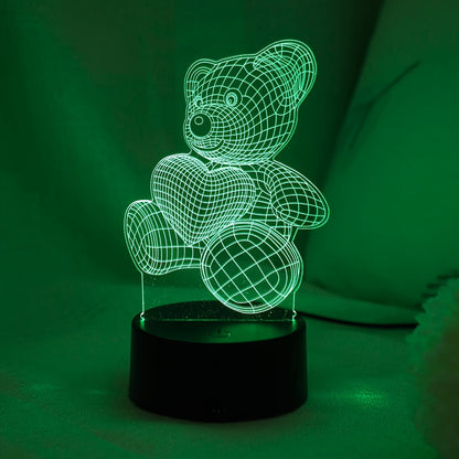 3D Cute Teddy Bear Night Lamp
