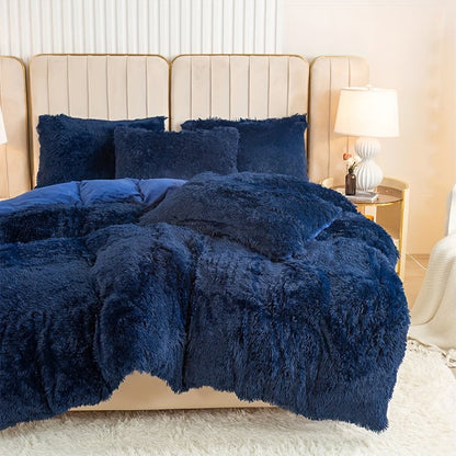 Cozy Soft Plush Duvet Cover Set with Zipper