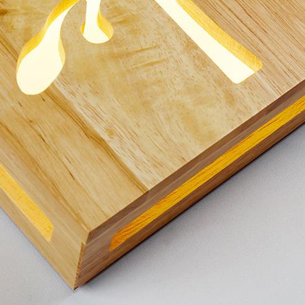 Rustic Wooden LED Wall Light