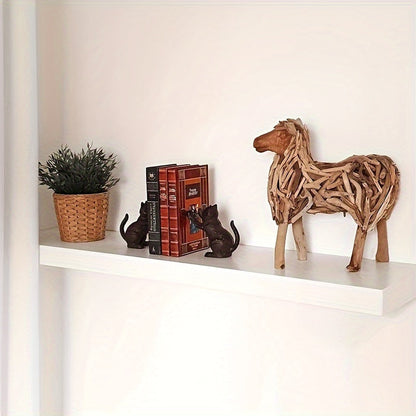 Rustic Cast Iron Book Ends with Traditional Style