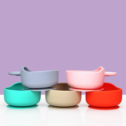 Soft Silicone Baby Feeding Bowl Set with Spoon